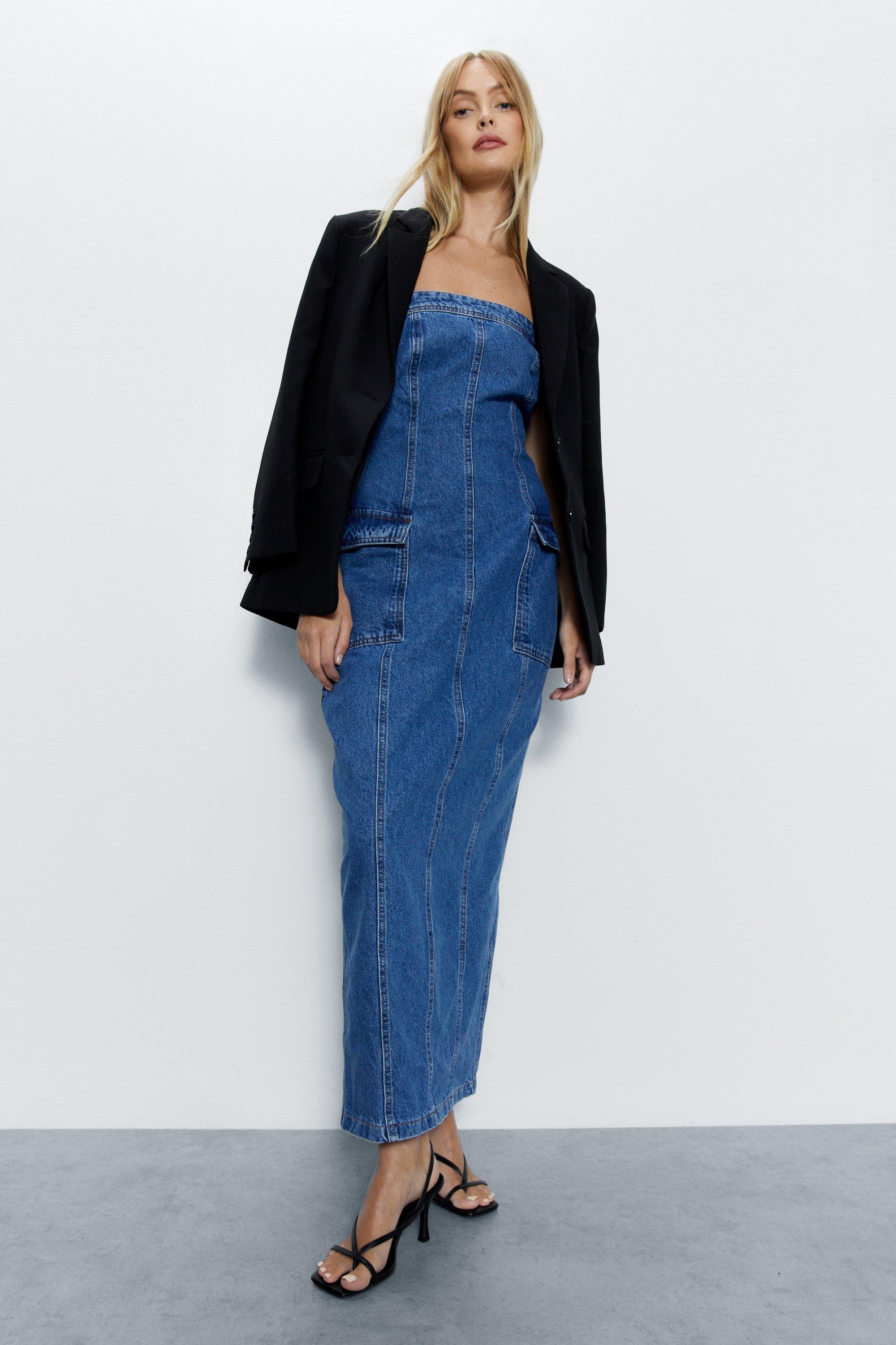 Warehouse long outlet denim dress